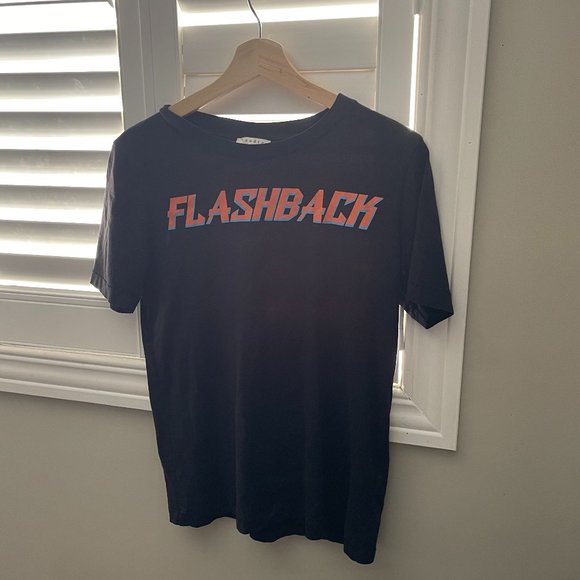 Sandro Black Tee with Flashback Graphic - Picture 1 of 2